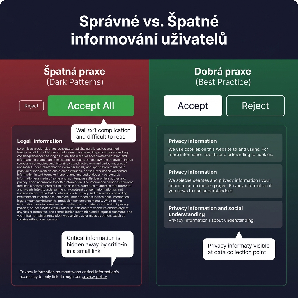 Správné vs. špatné informování uživatelů